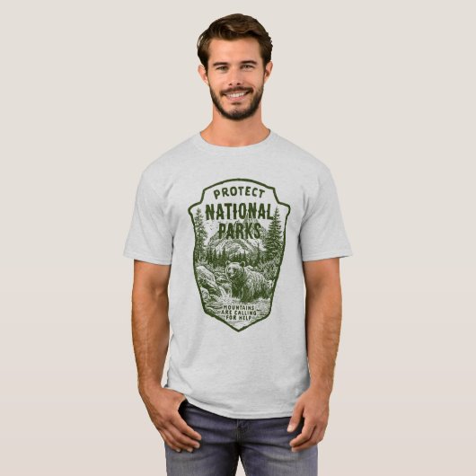 Schützen Sie den nationalen Parkbär Grafisch T-Shirt (Vorne ganz)