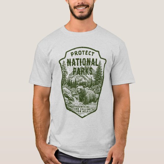 Schützen Sie den nationalen Parkbär Grafisch T-Shirt (Vorderseite)