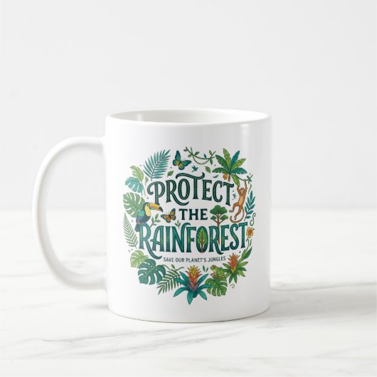 Schützen Sie den Regenwald Kaffeetasse (Links)
