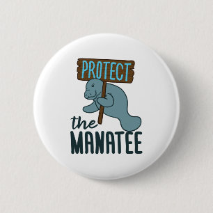 Schützen Sie die Manatee Chubby Meerjungfrau Kühe Button