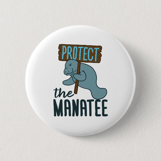 Schützen Sie die Manatee Chubby Meerjungfrau Kühe Button (Vorderseite)