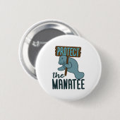Schützen Sie die Manatee Chubby Meerjungfrau Kühe Button (Vorne & Hinten)