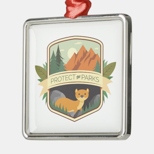 Schützen Sie die Parks Weasel Ornament Aus Metall (Links)