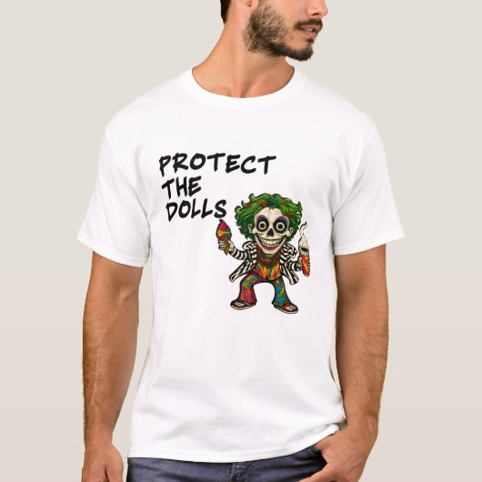 Schützen Sie die Puppen - Creepisches Hippie Clown T-Shirt (Vorderseite)