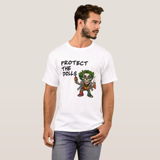 Schützen Sie die Puppen - Creepisches Hippie Clown T-Shirt (Vorne ganz)