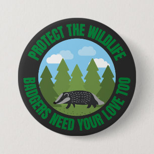 Schützen Sie die Tierwelt. Badger brauchen Ihre Li Button