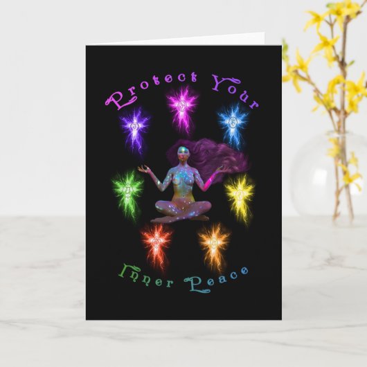 Schützen Sie Ihre innere Friedensfrau Chakra Karte (Gelbe Blume)