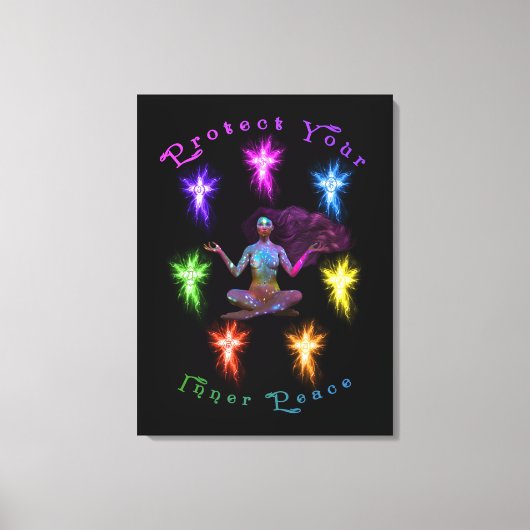 Schützen Sie Ihre innere Friedensfrau Chakra Leinwanddruck (Vorderseite)