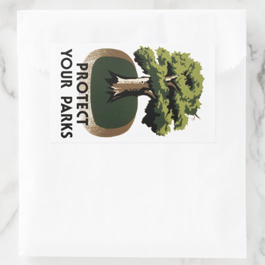 Schützen Sie Ihre Parks Rechteckiger Aufkleber (Tasche)