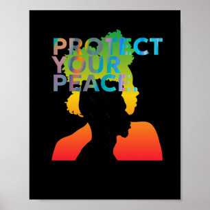 Schützen Sie Ihren Friedensaufkleber Poster