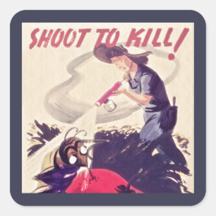 Schützen Sie Ihren Garten vor Bugs Quadratischer Aufkleber