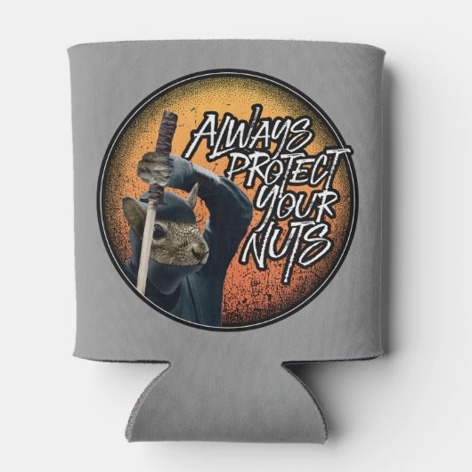 Schützen Sie immer Ihre Nüsse - lustiges Ninja-Eic Dosenkühler (Rückseite)
