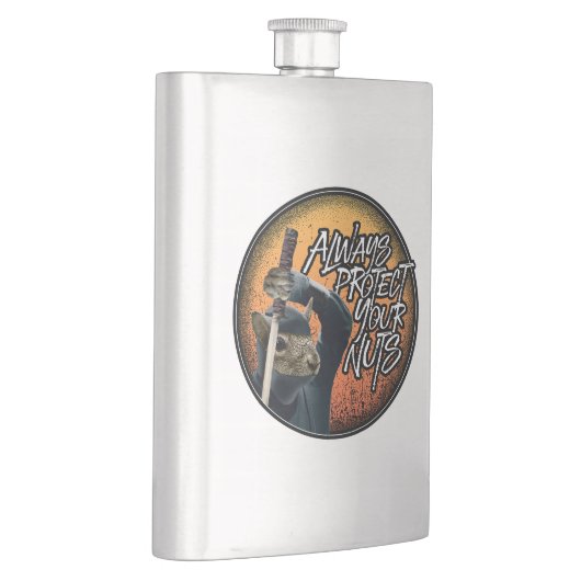 Schützen Sie immer Ihre Nüsse - lustiges Ninja-Eic Flachmann (Rechts)