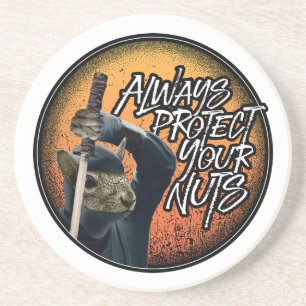 Schützen Sie immer Ihre Nüsse - lustiges Ninja-Eic Getränkeuntersetzer