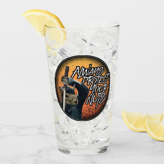 Schützen Sie immer Ihre Nüsse - lustiges Ninja-Eic Glas (Vorderseite Ice)