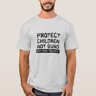 Schützen Sie Kinder Nicht Waffen schwarz bedrückte T-Shirt