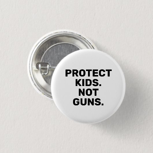 Schützen Sie Kinder Nicht Waffen weißen, schwarzen Button (Vorne & Hinten)