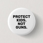 Schützen Sie Kinder Nicht Waffen weißen, schwarzen Button (Vorderseite)