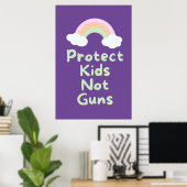 Schützen Sie Kinder, nicht Waffen Wortart Poster (Heimbüro)