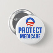 Schützen Sie Medicare Obama 2012 Button (Vorne & Hinten)