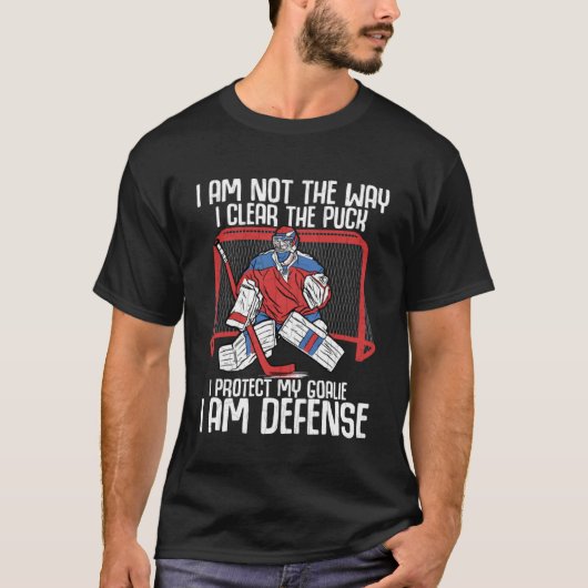 Schützen Sie mein Goalie Ich bin Defense Fun Ice H T-Shirt (Vorderseite)