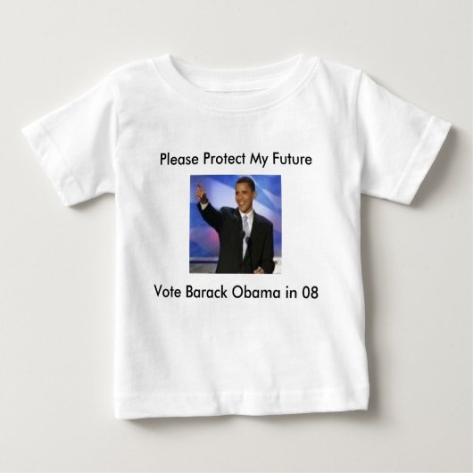 Schützen Sie meine Furture… Abstimmung Obama 08, Baby T-shirt (Vorderseite)