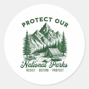 Schützen Sie Nationalparks  Runder Aufkleber