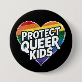 Schützen Sie Quee Kids Rainbow Herz LGBT Prix Button (Vorderseite)