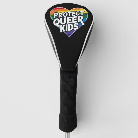 Schützen Sie Quee Kids Rainbow Herz LGBT Prix Golf Headcover (Vorderseite)