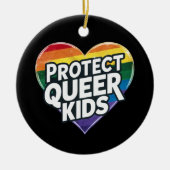 Schützen Sie Quee Kids Rainbow Herz LGBT Prix Keramik Ornament (Vorne)