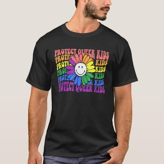 Schützen Sie Quee Kids Rainbow LGBT Prilag Say Gay T-Shirt (Vorderseite)