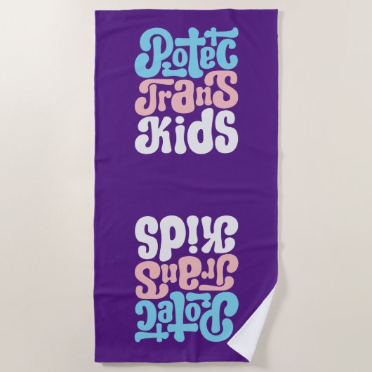 Schützen Sie Trans Kids Beach Handtuch (Vorderseite)