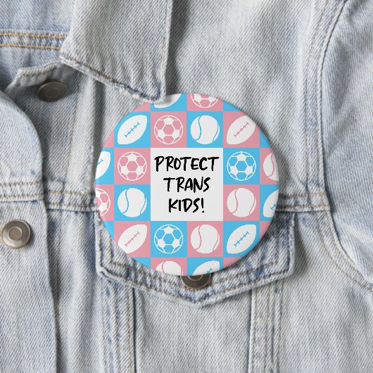 Schützen Sie Trans Kids Sportlehrer Button (Beispiel)