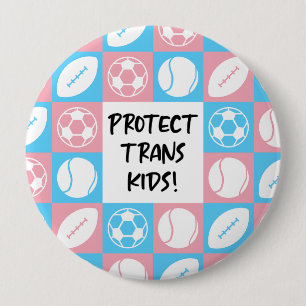 Schützen Sie Trans Kids Sportlehrer Button