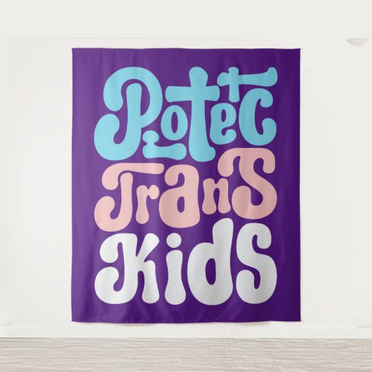 Schützen Sie Trans Kids Tapestes Wandteppich (Vorderseite)