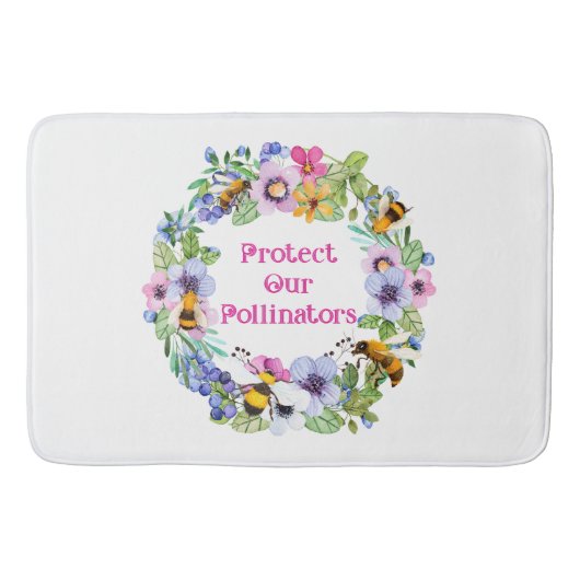 Schützen Sie unsere Bestäuber und Blume Badematte (Vorderseite)