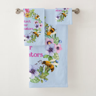 Schützen Sie unsere Bestäuber und Blume Badhandtuch Set