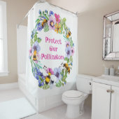 Schützen Sie unsere Bestäuber und Blume Duschvorhang (Beispiel)