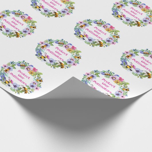 Schützen Sie unsere Bestäuber und Blume Geschenkpapier (Ecke)