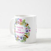 Schützen Sie unsere Bestäuber und Blume Kaffeetasse (Vorderseite Links)