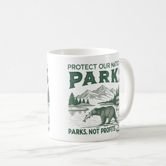 Schützen Sie unsere nationalen Parks entschädigen Kaffeetasse (VorderseiteRechts)