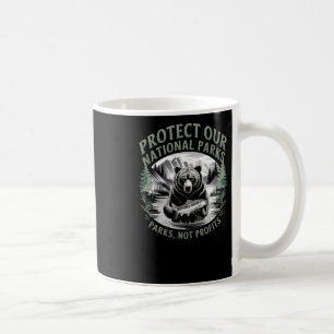 Schützen Sie unsere Nationalparks - Bär mit Fisch Kaffeetasse