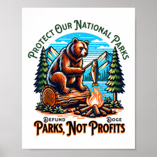 Schützen Sie unsere Nationalparks, entsorgen Sie D Poster