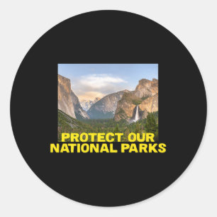 Schützen Sie unsere Nationalparks - Premium-Wander Runder Aufkleber