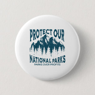 Schützen Sie unsere Nationalparks Retro Vintage Fr Button