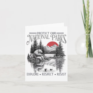 Schützen Sie unsere Nationalparks Retro Vintage Fr Karte