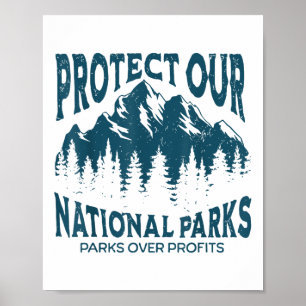 Schützen Sie unsere Nationalparks Retro Vintage Fr Poster