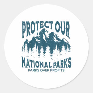 Schützen Sie unsere Nationalparks Retro Vintage Fr Runder Aufkleber