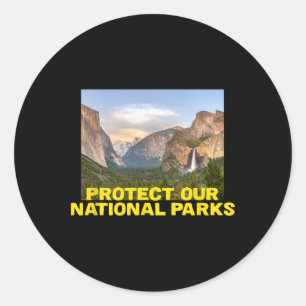 Schützen Sie unsere Nationalparks - Wandern  Runder Aufkleber