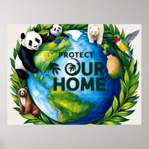 Schützen Sie unsere virale Öko-freundliche Globe-K Poster